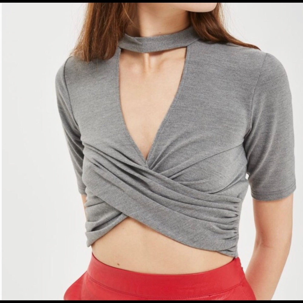 [NWT] TOPSHOP CHOKER TWIST CROP TOP US 12